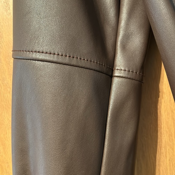 Chocolate brown faux leather top - Picture 3 of 5